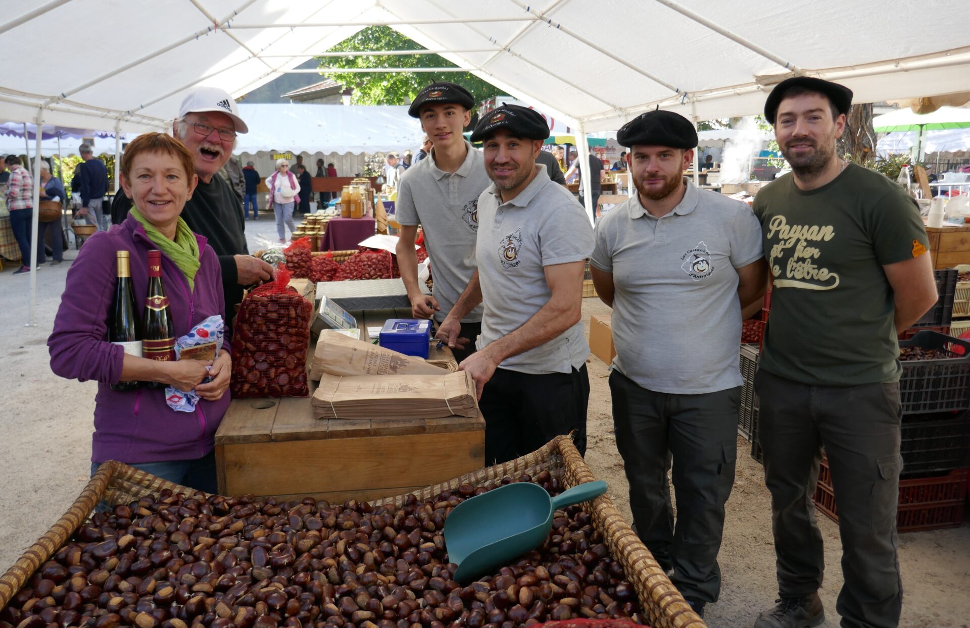 Stand de producteurs de châtaignes